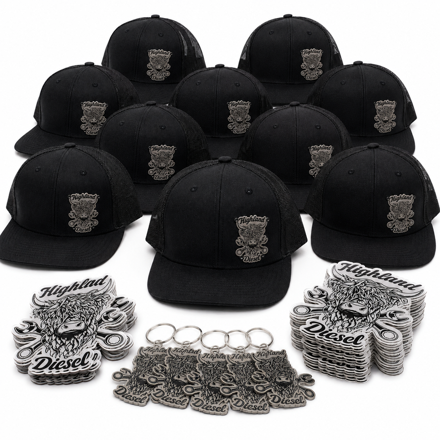 Small Business Bundle - 10 Stainless Steel Badge Hats, Keychains and Universal Badges — view 3