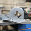 Custom Company Badge Hats With Logo - Mesh Trucker Hat – Brushed Gold/Black Badge - Economy