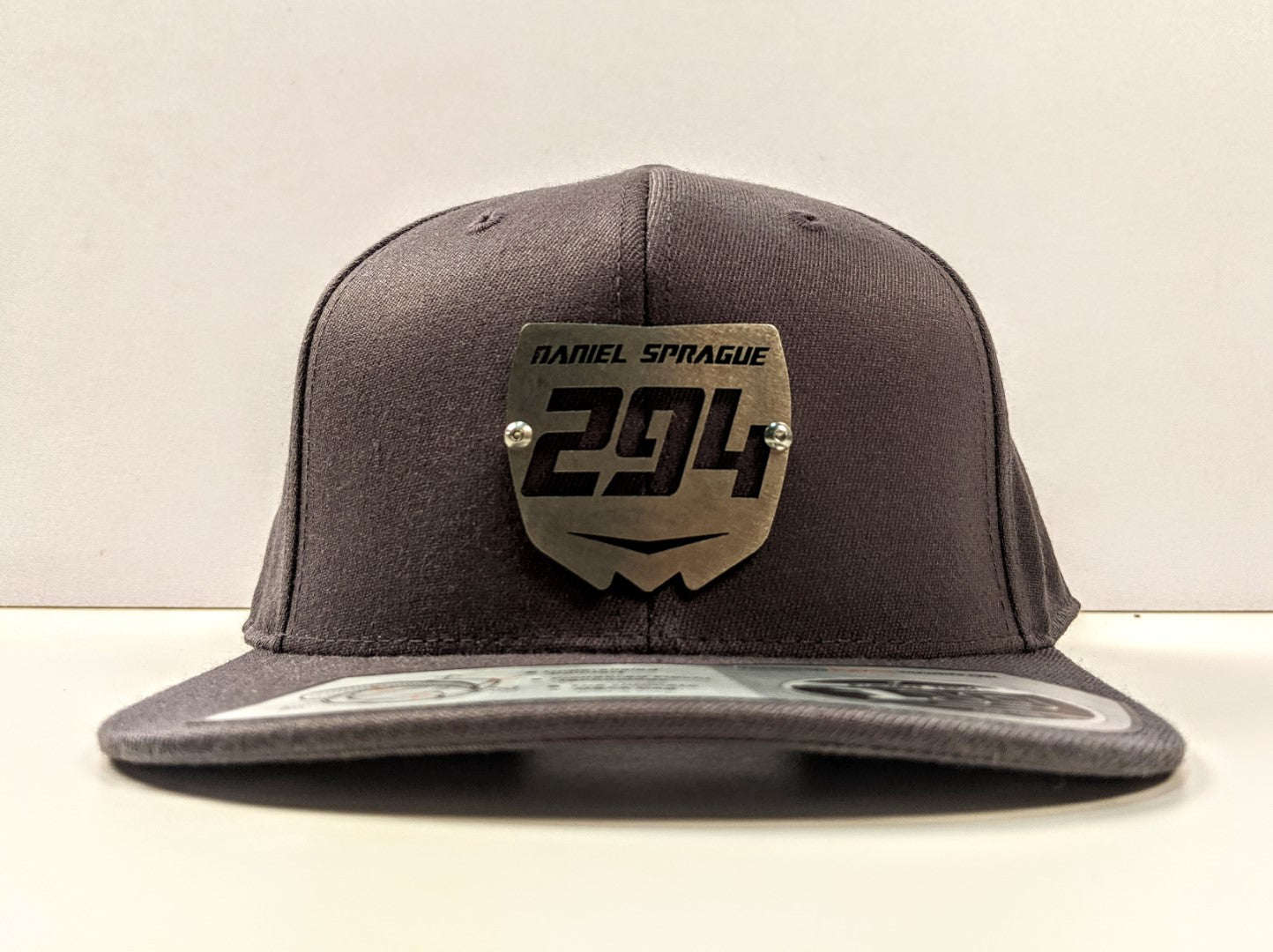 Motocross Number Hat - Flat Brim - Dark Gray